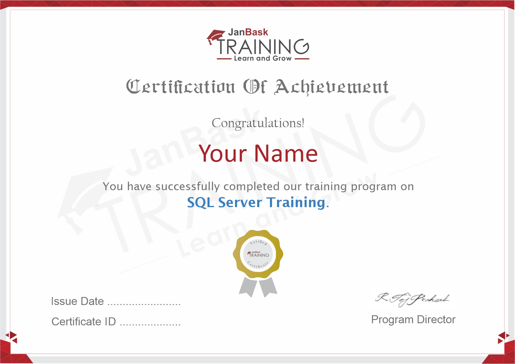 Sql Server Training Hyderabad Certificate