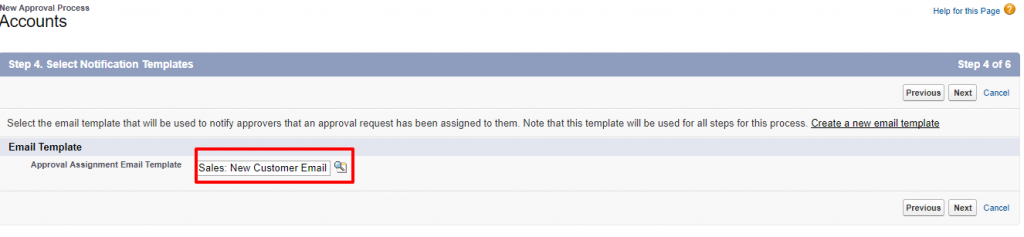 New Approval Process Accounts Salesforce Developer Edition