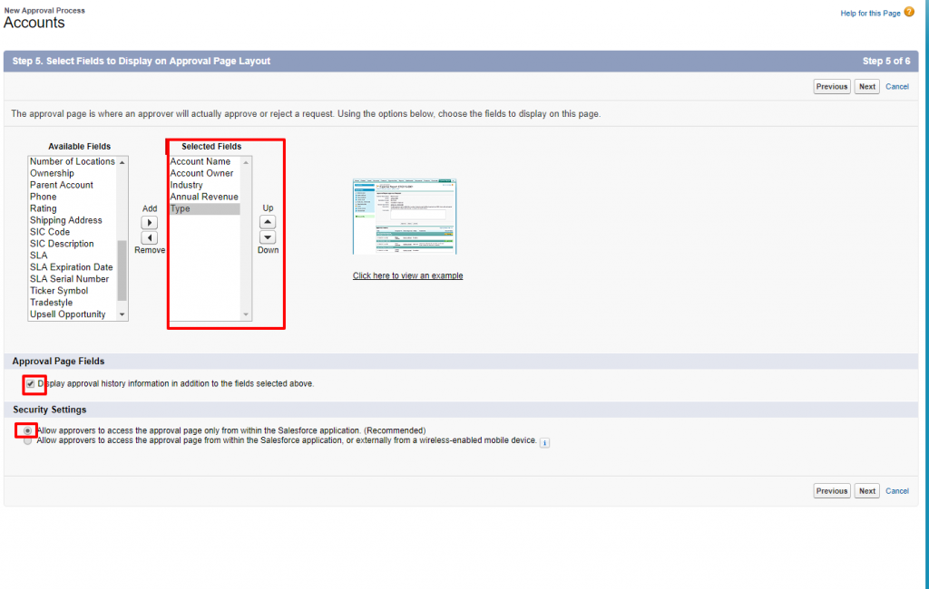 New Approval Process Accounts Salesforce Developer Edition