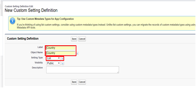 What is custom setting in Salesforce