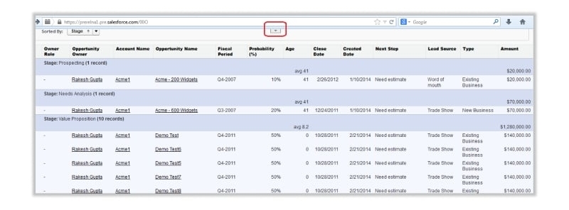 floating report header