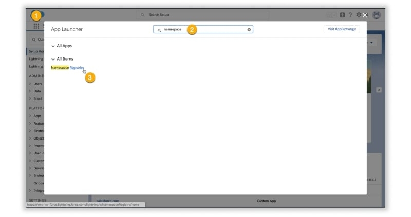 App Launcher Namespace's user