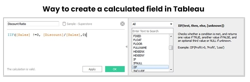 create a calculated field in Tableau