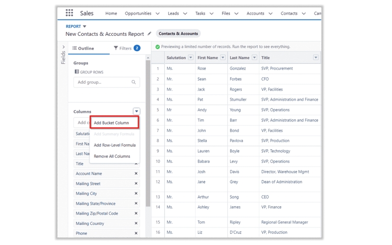 What is field bucket?