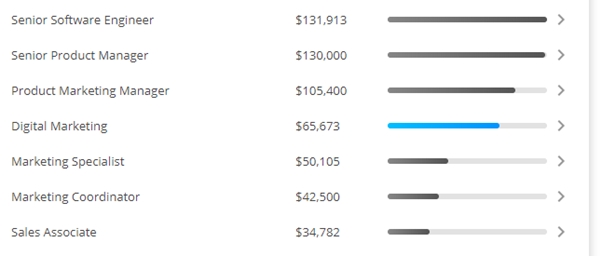 Average Salary of Various Digital Marketing Related Job Profiles