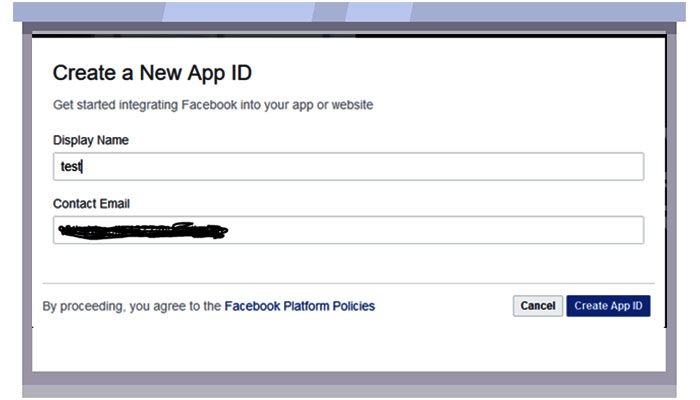 create new app id facebook