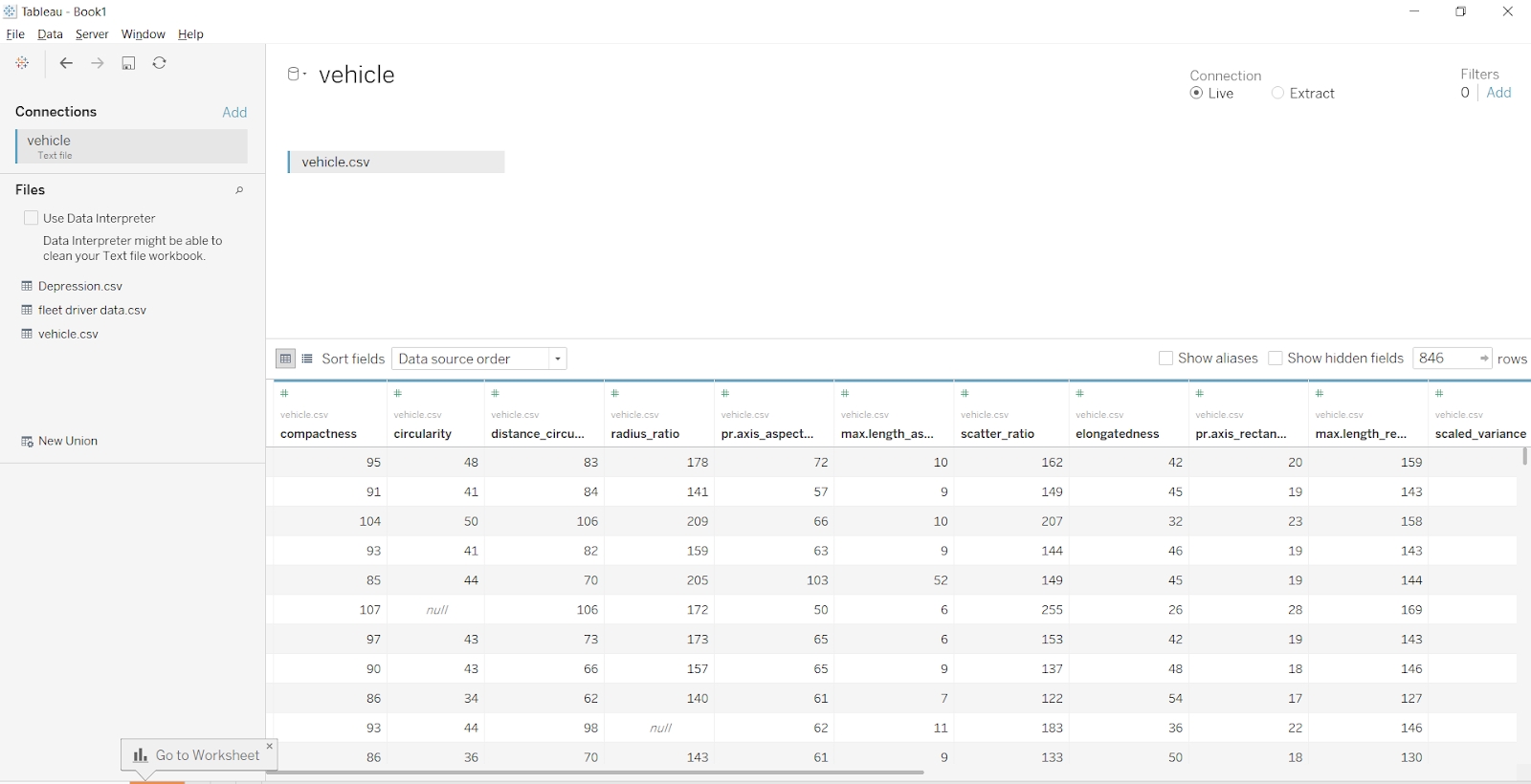 Connect CSV/Text File to Tableau