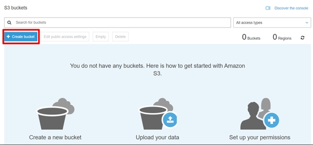 Create an S3 bucket.