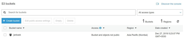 Create an S3 bucket.