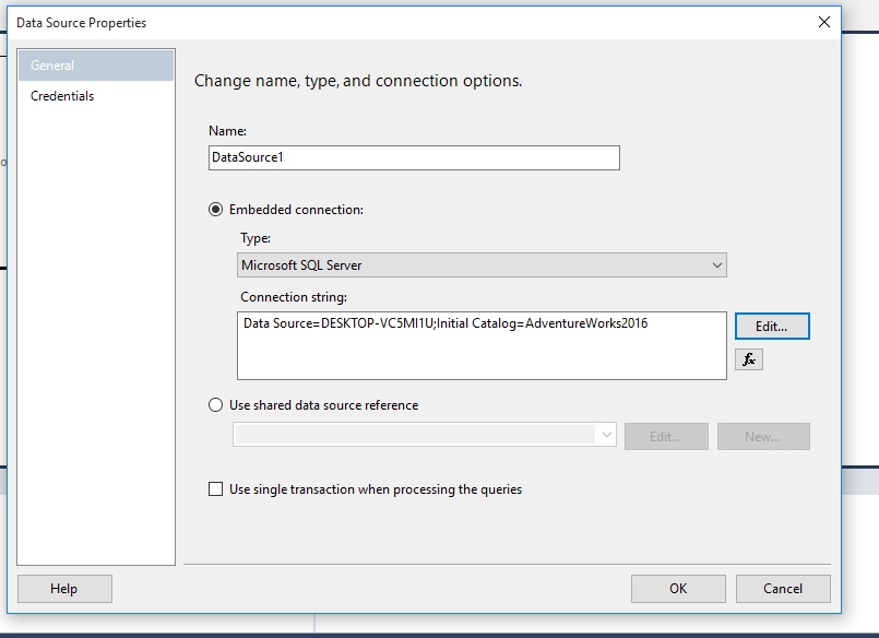 data source properties