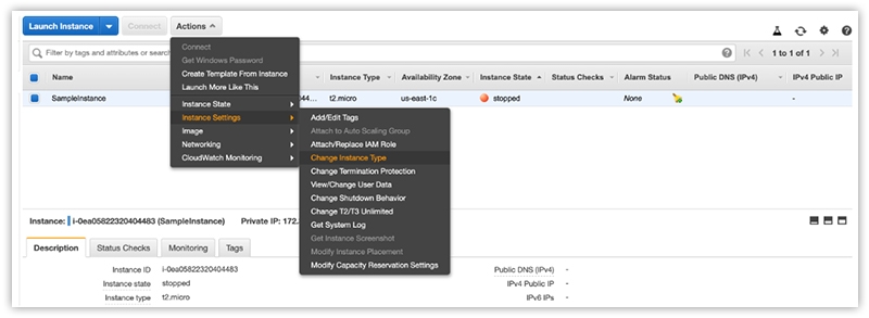 Change Instance EC2 Type Setting 