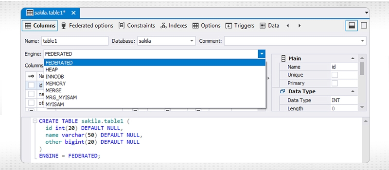 federated tables